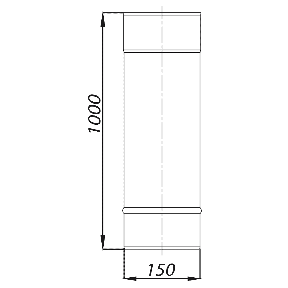ADAM EW Einwandiges Schornsteinrohr fi 150 1m