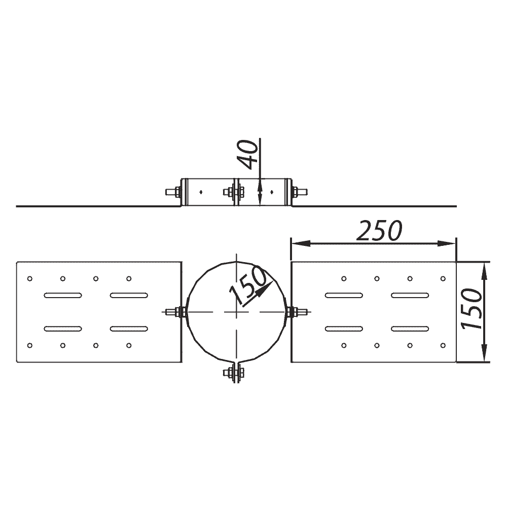 ADAM GAS Deckenhalterung fi 100/150