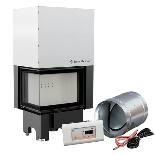 Intelligenter Kamineinsatz aus Stahl VNL 610/430 9 kW Ø 200 mit Schiebetür MSK