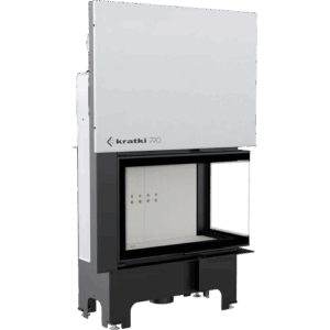 Kamineinsatz aus Stahl VNL 8 kW Ø 200 mit Schiebetür und Türfeder