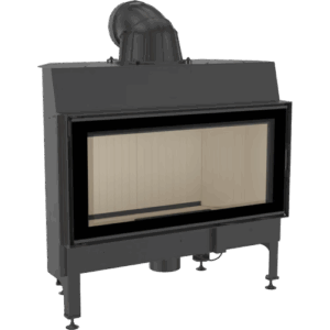 Kamineinsatz aus Stahl Kratki Nadia 14kW mit Türfeder